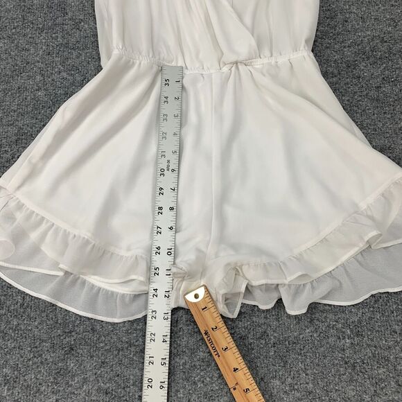 Show Me Your Mumu Riri Romper S Small Sleeveless Crossover Front Ruffle Hem Boho - Picture 8 of 12